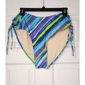 Swimsuits For All striped multicolor bikini bottom Size 20 NWT